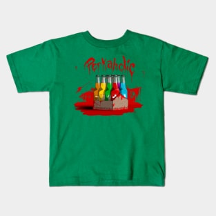 Zombie 8-Pack Bloodied Perkaholic on Leaf Green Kids T-Shirt